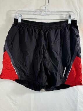 Brooks Black and Red Performance Running Shorts